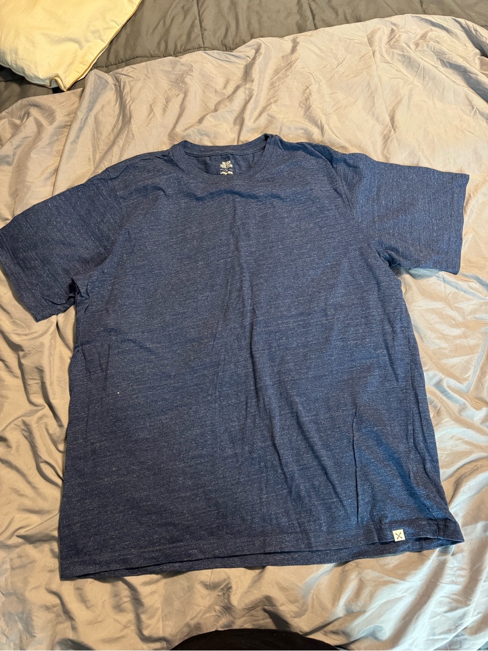 Lands' End Men's Short Sleeve Crew Tee in Heather Blue